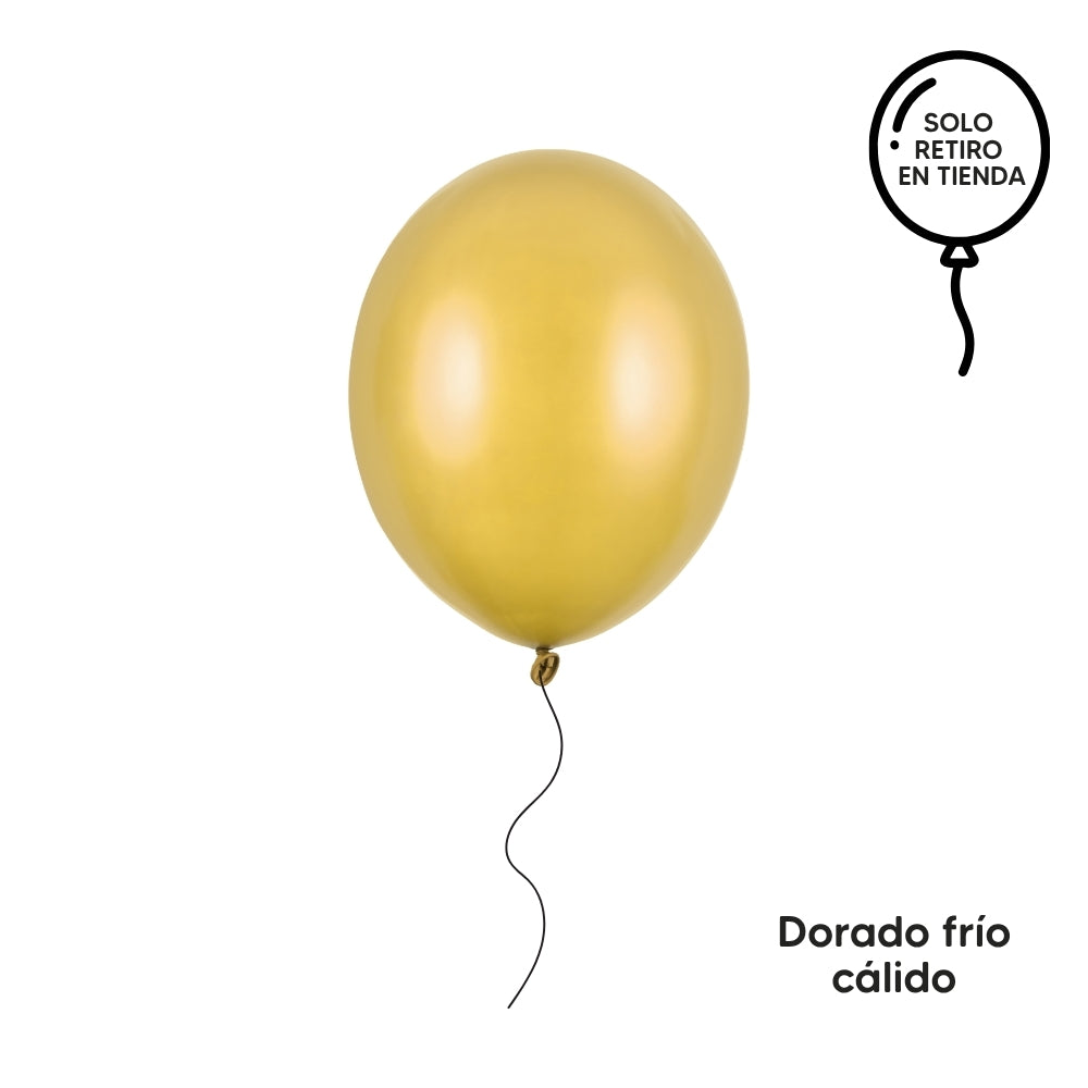 Globo 30cm inflado con helio - blancos y metalizados (elige el color)