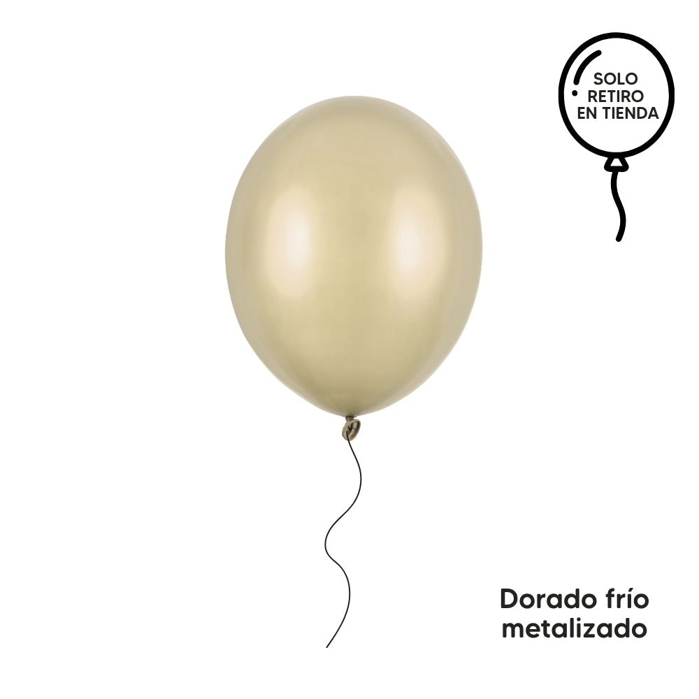 Globo 30cm inflado con helio - blancos y metalizados (elige el color)