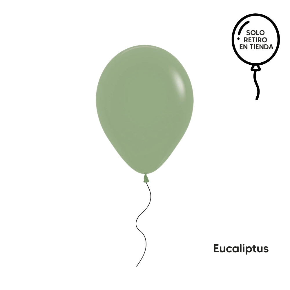Globo 30 cm inflado con helio - Verde (elegir un color)