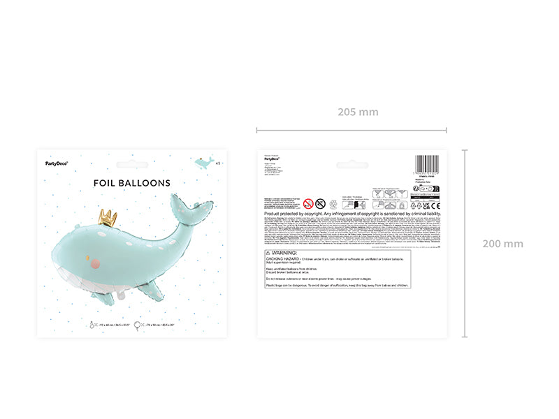 Globo metalizado - ballena con corona