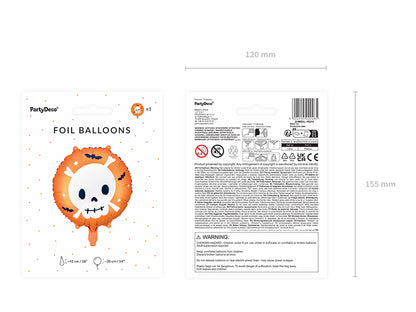 Globo metalizado redondo - calavera