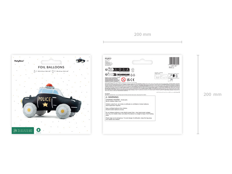 Globo metalizado - auto de policía