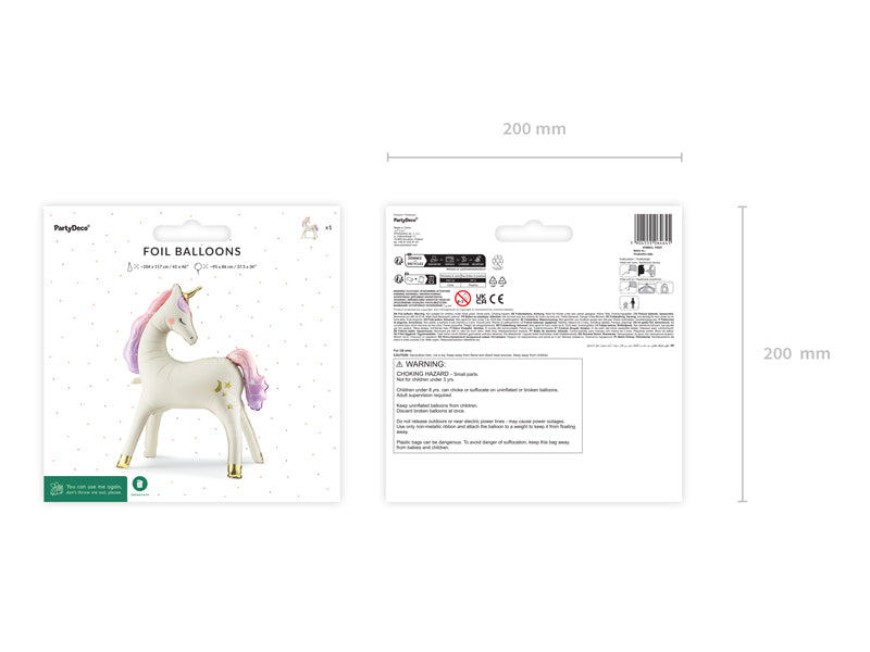 Globo metalizado - unicornio de pie