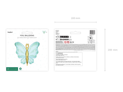Globo metalizado - mariposa verde menta