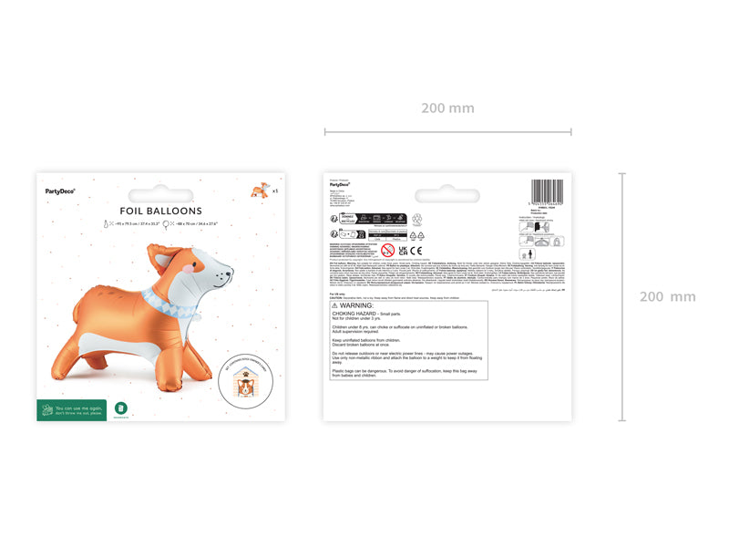 Globo metalizado - perrito corgi