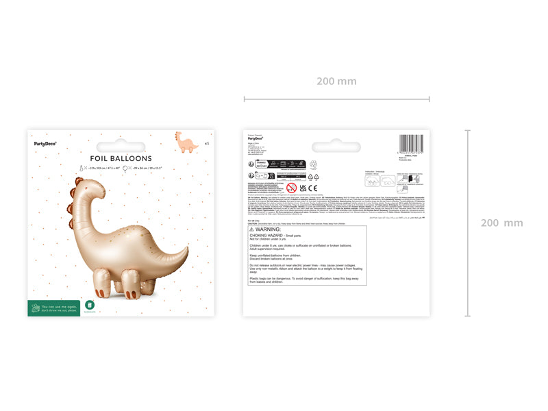 Globo metalizado - brontosaurus de pie