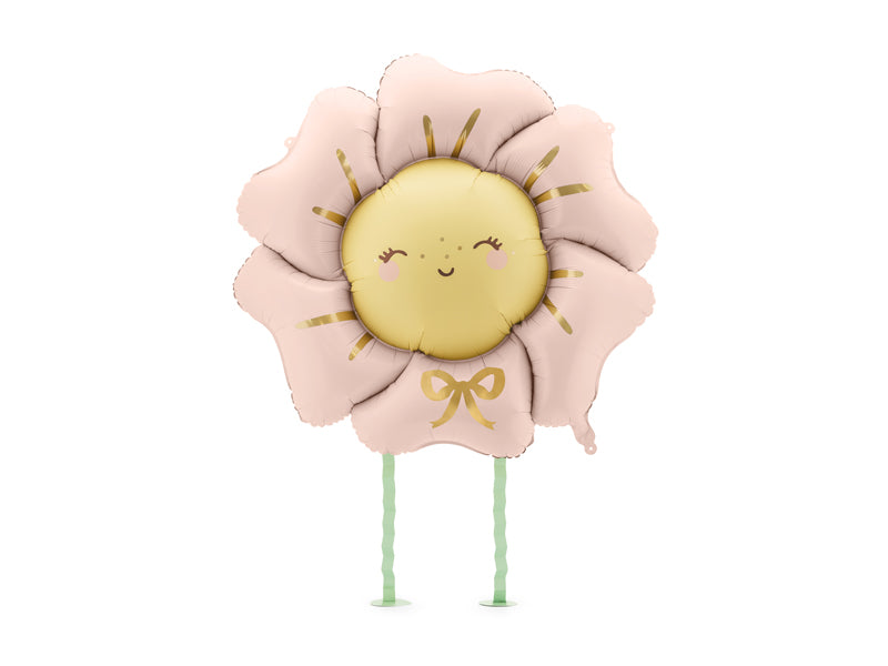 Globo metalizado - flor rosada con patitas