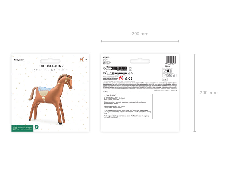 Globo metalizado - caballo café XL de pie