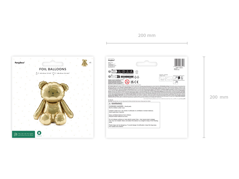 Globo metalizado - oso dorado