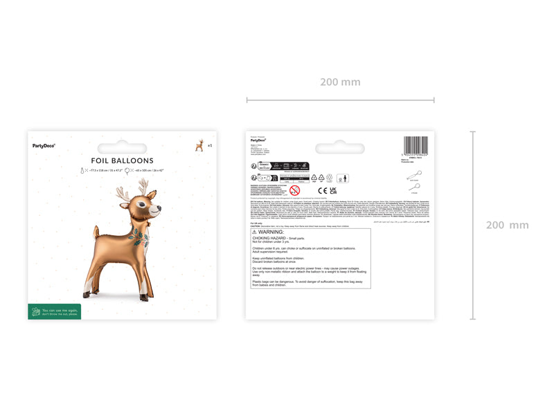 Globo metalizado - reno de pie