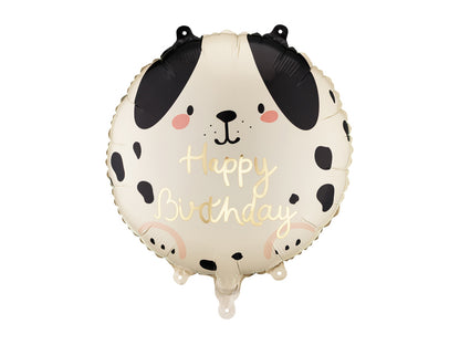 Globo metalizado redondo - perrito Happy Birthday