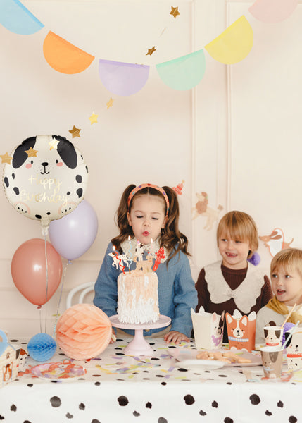 Globo metalizado redondo - perrito Happy Birthday