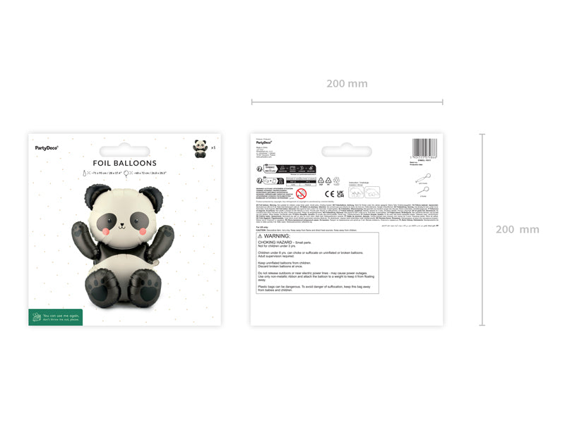 Globo metalizado - panda de pie