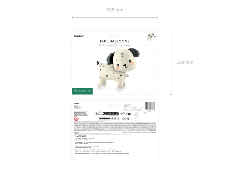 Globo metalizado - perrito sobre ruedas