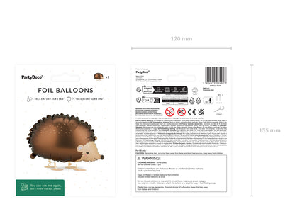 Globo metalizado - puerdoespín con patitas