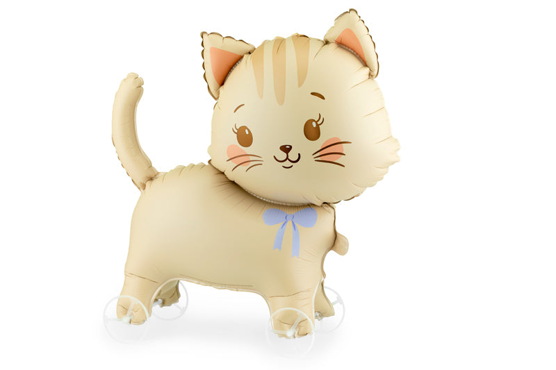 Globo metalizado - gatito sobre ruedas