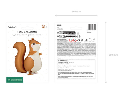 Globo metalizado - ardilla con patitas