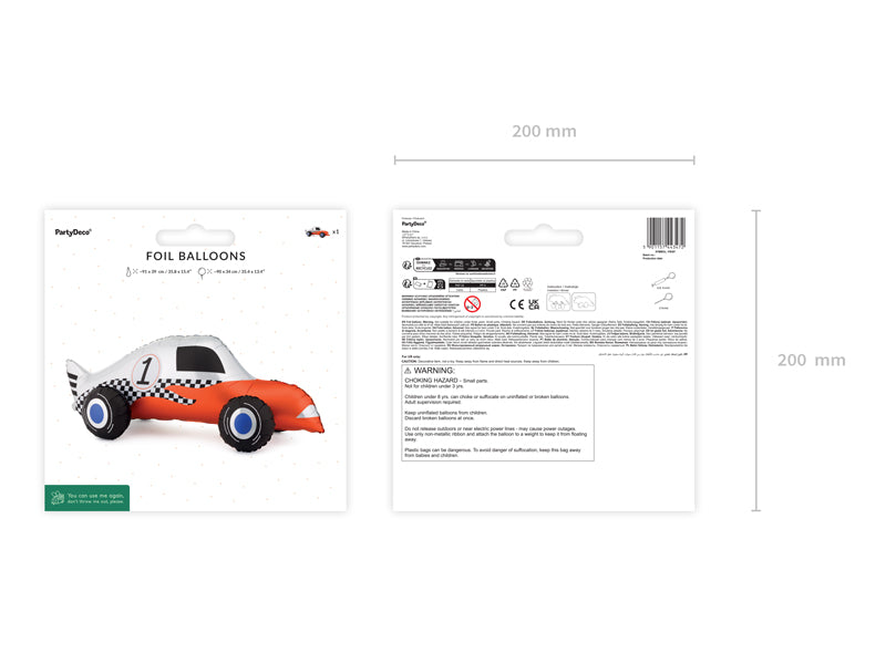 Globo metalizado - auto de carreras moderno