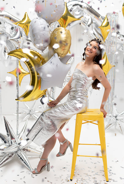 Globo metalizado - estrella pequeña blanca