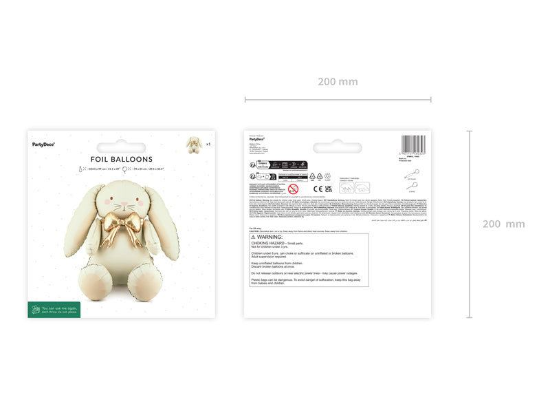 Globo metalizado - conejo beige