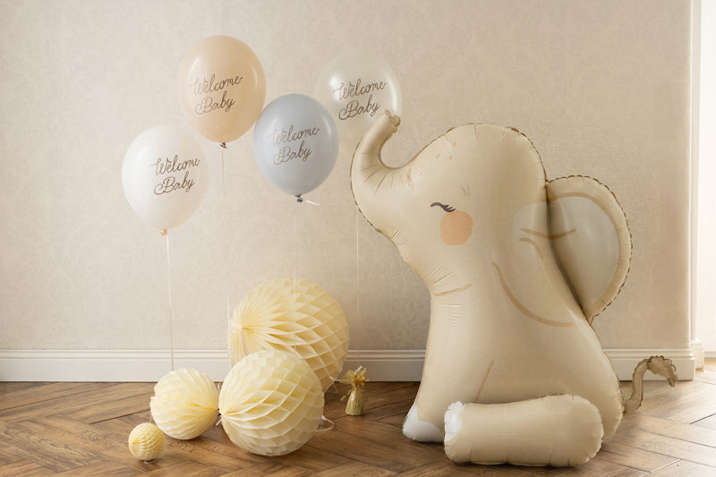 Globo metalizado - elefante beige de pie
