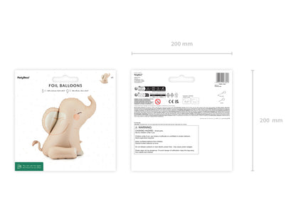 Globo metalizado - elefante beige de pie