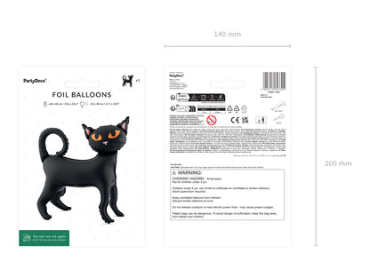 Globo metalizado - gato negro de píe