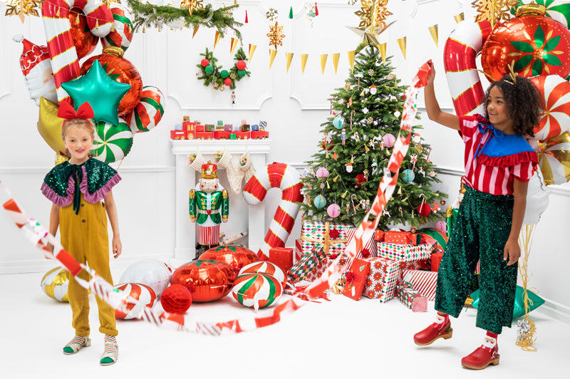 Globo metalizado - bastón de dulce rojo