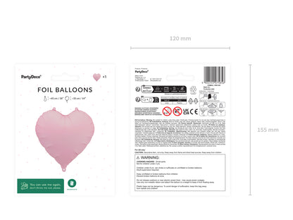 Globo metalizado - corazón pequeño rosado