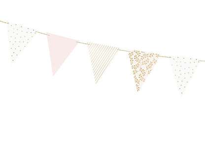 Guirnalda triángulos - rosado y dorado 2.1m