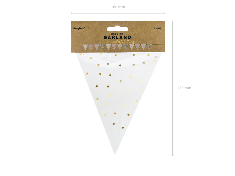 Guirnalda triángulos - rosado y dorado 2.1m