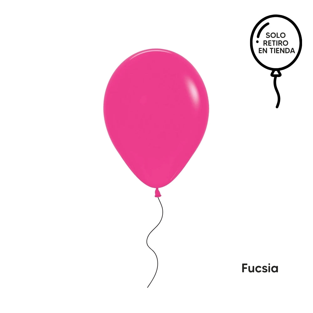 Globo 30cm inflado con helio - rosados (elige un color)