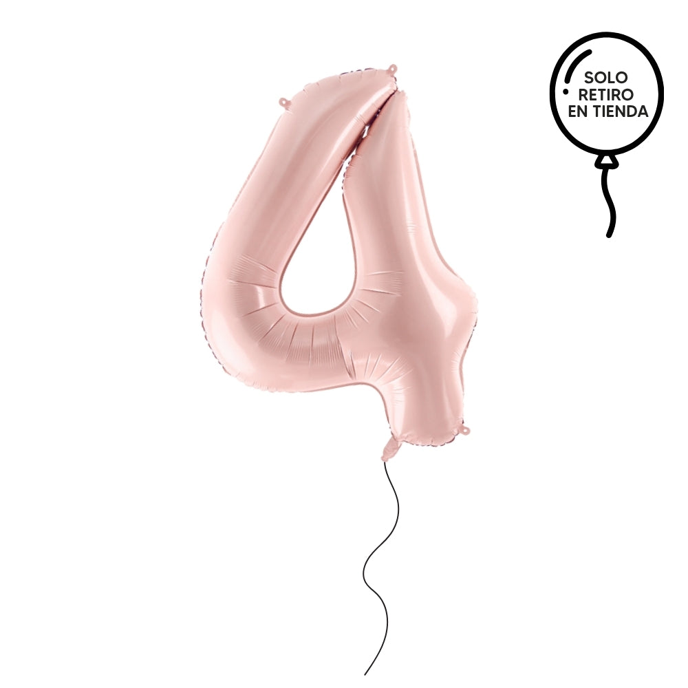 Globo metalizado 72 cm rosado - elige un número
