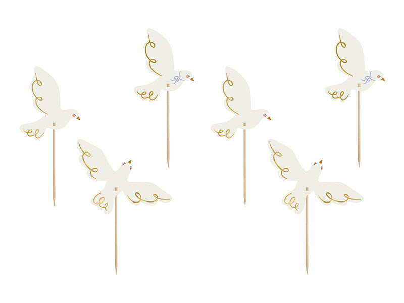Toppers para cupcake paloma (6u)