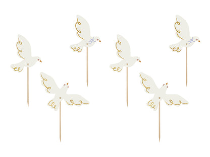 Toppers para cupcake paloma (6u)
