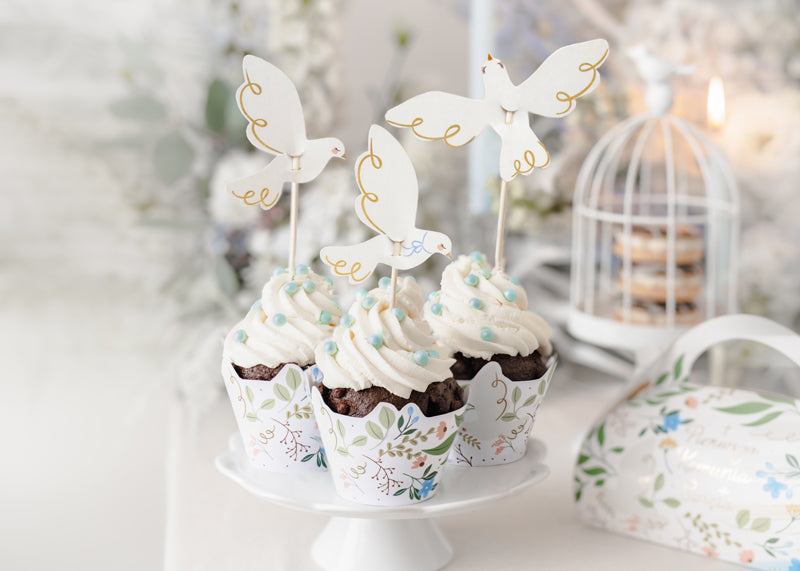 Toppers para cupcake paloma (6u)