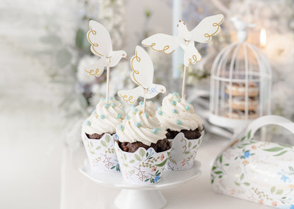 Toppers para cupcake paloma (6u)