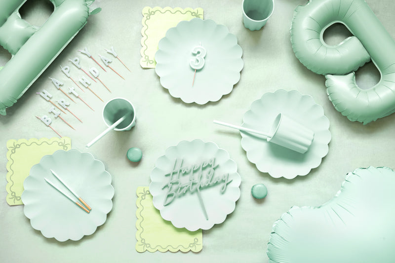 Topper de acrílico - Happy Birthday verde menta