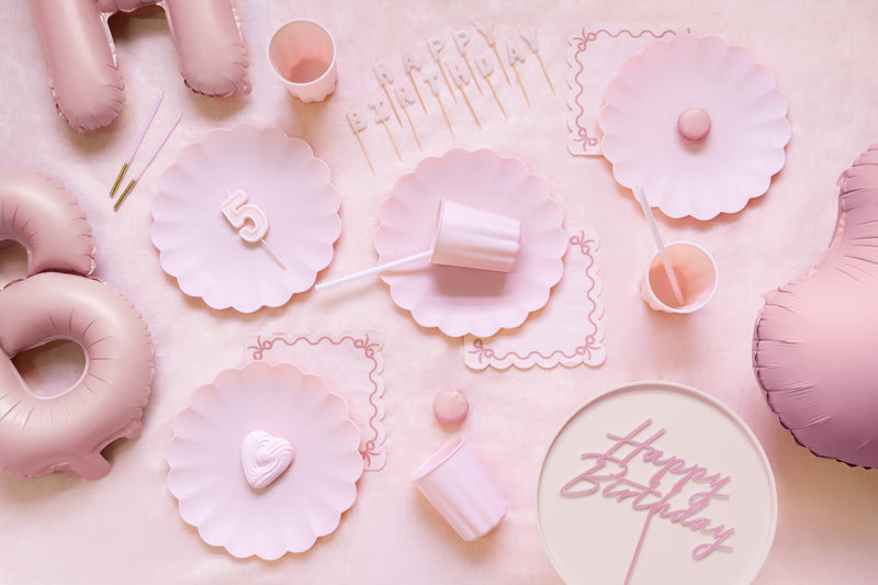 Topper de acrílico - Happy Birthday rosado