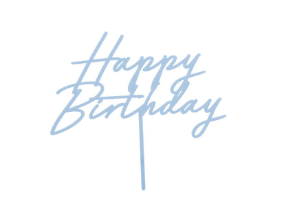Topper de acrílico - Happy Birthday celeste