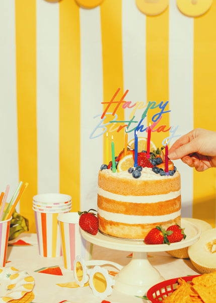 Topper de acrílico - Happy Birthday multicolor