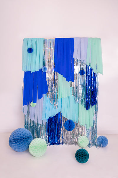 Rollos papel crepé - celeste y azul