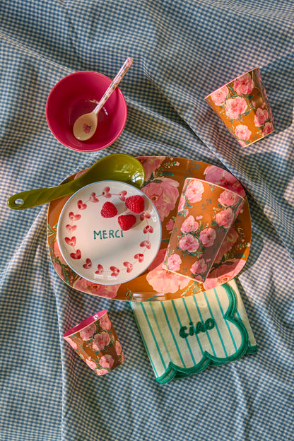 Vaso de melamina - rosas sobre camel