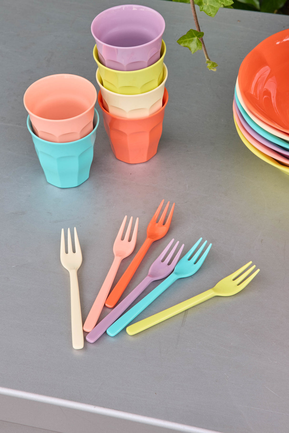 Pack 6 tenedores melamina - colores Glory days
