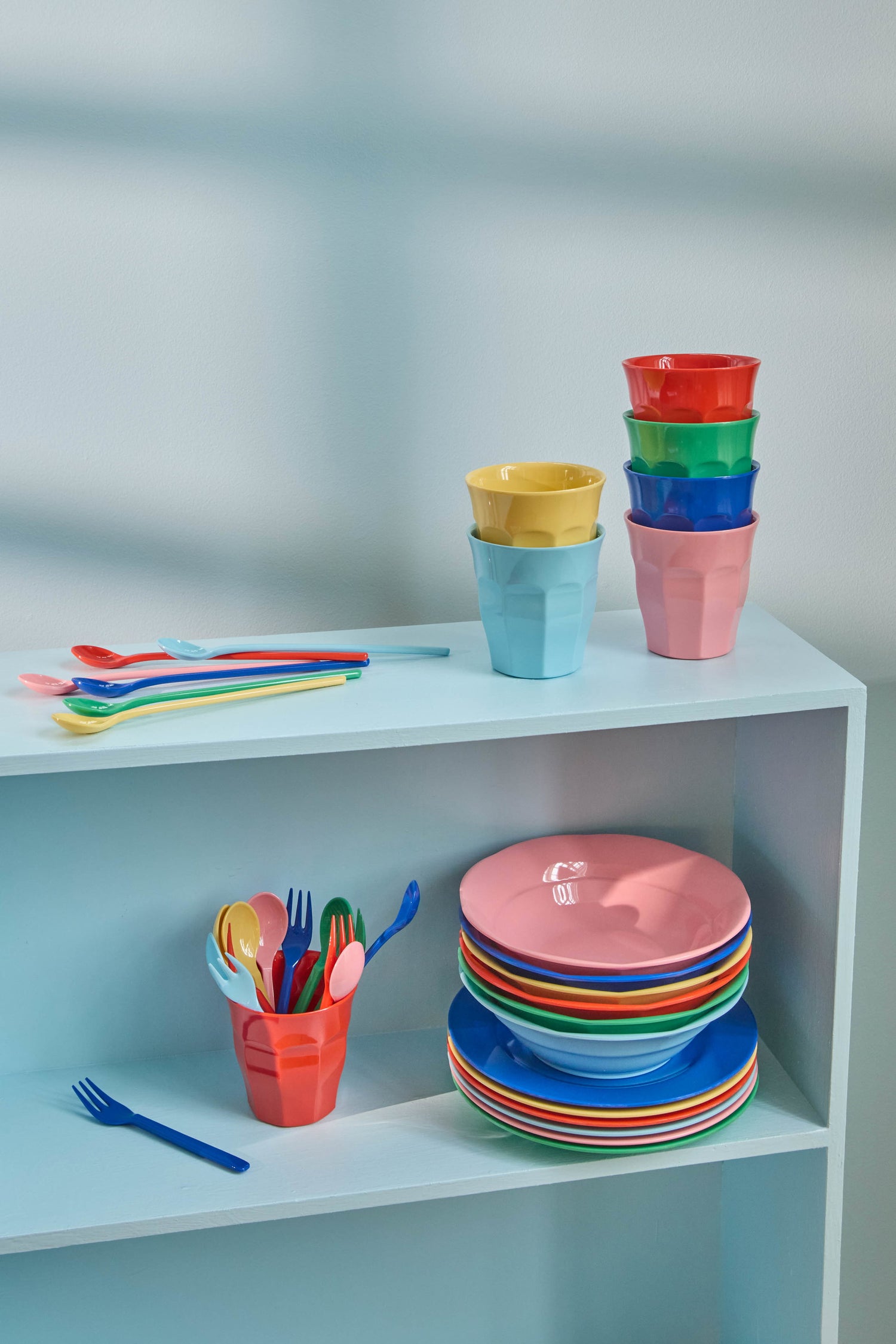 Pack 6 vasos melamina - colores primarios