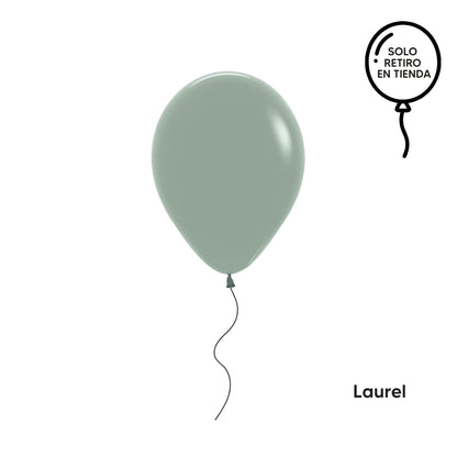 Globo 30 cm inflado con helio - Verde (elegir un color)