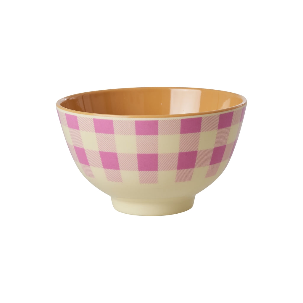 Bowl de melamina pequeño - cuadrillé rosado