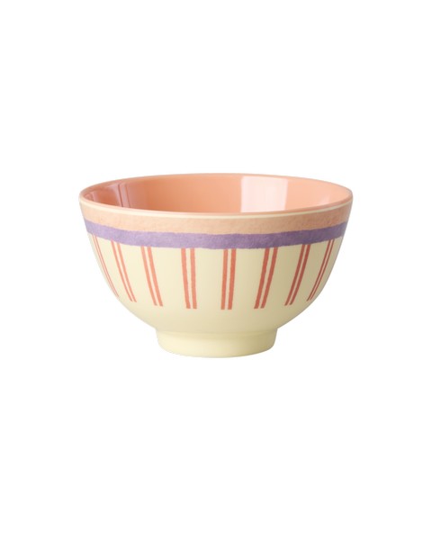 Bowl de melamina pequeño - rayas rosadas