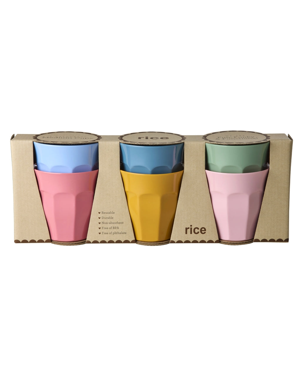 Pack 6 vasos melamina - colores All you need is Love and Colors