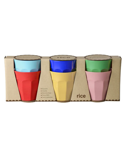 Pack 6 vasos melamina - colores primarios